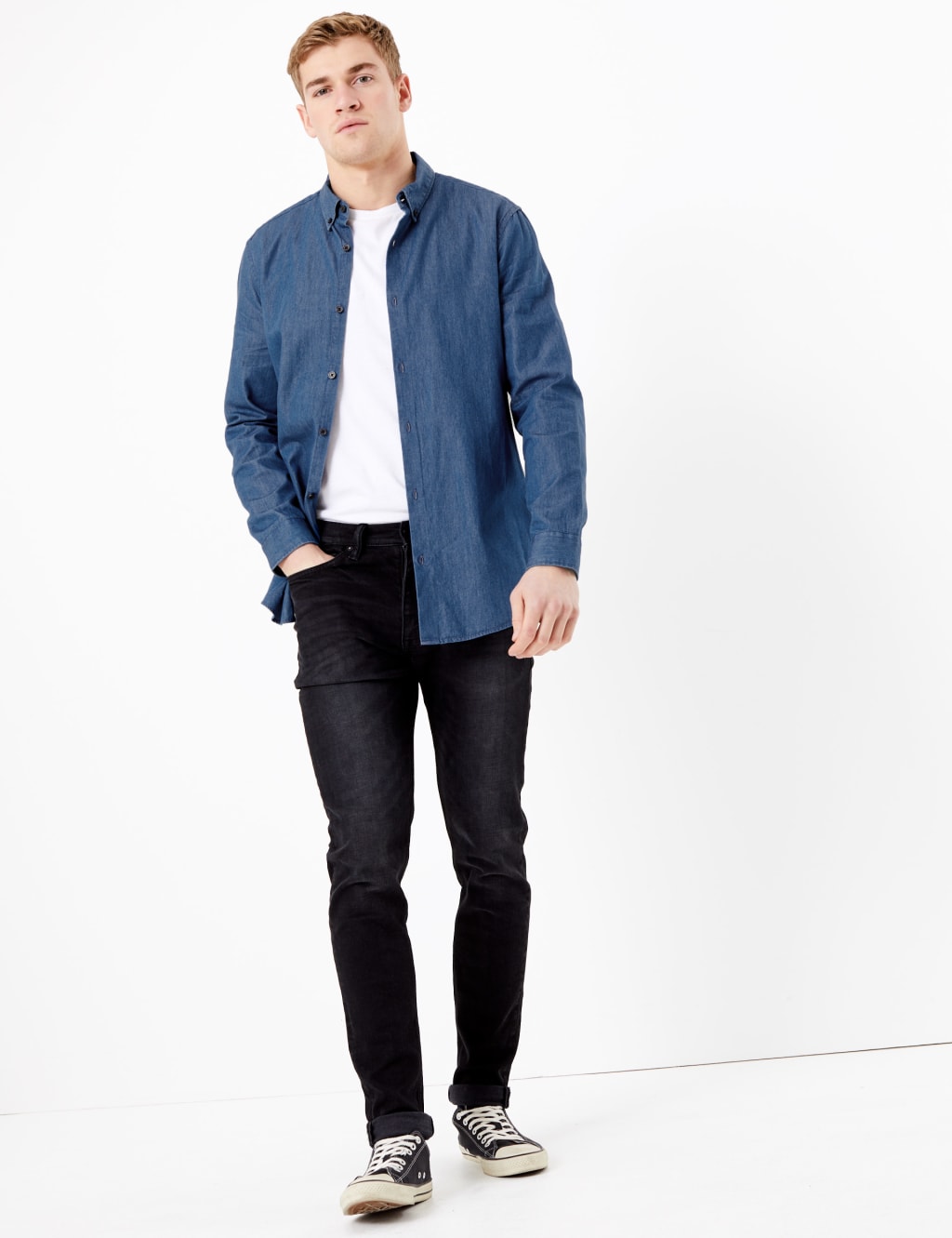 Pure Cotton Denim Shirt 1 of 4