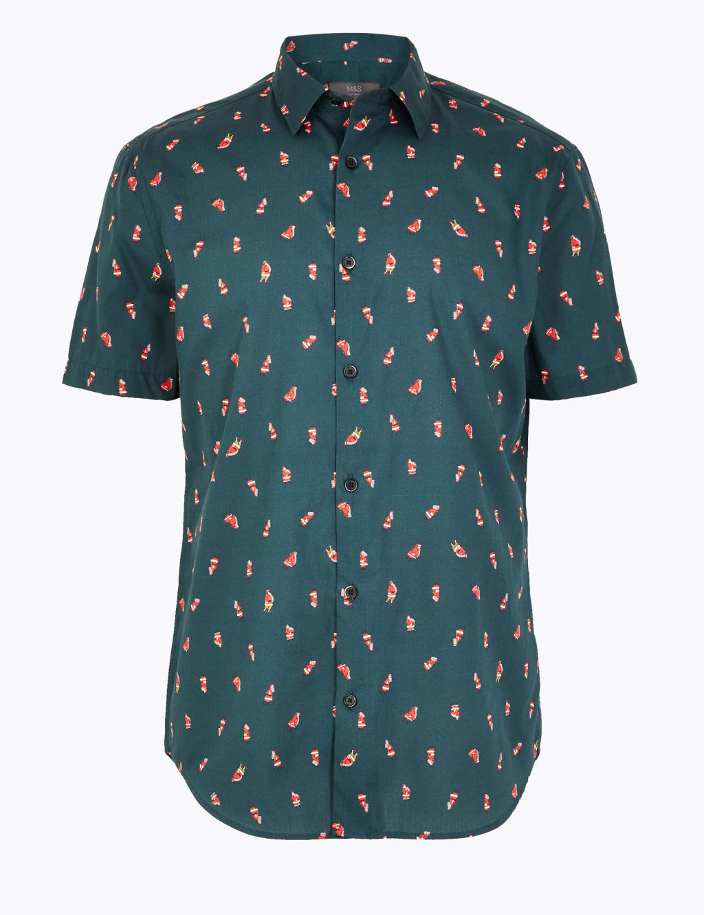Christmas Pure Cotton Santa Print Shirt 2 of 5