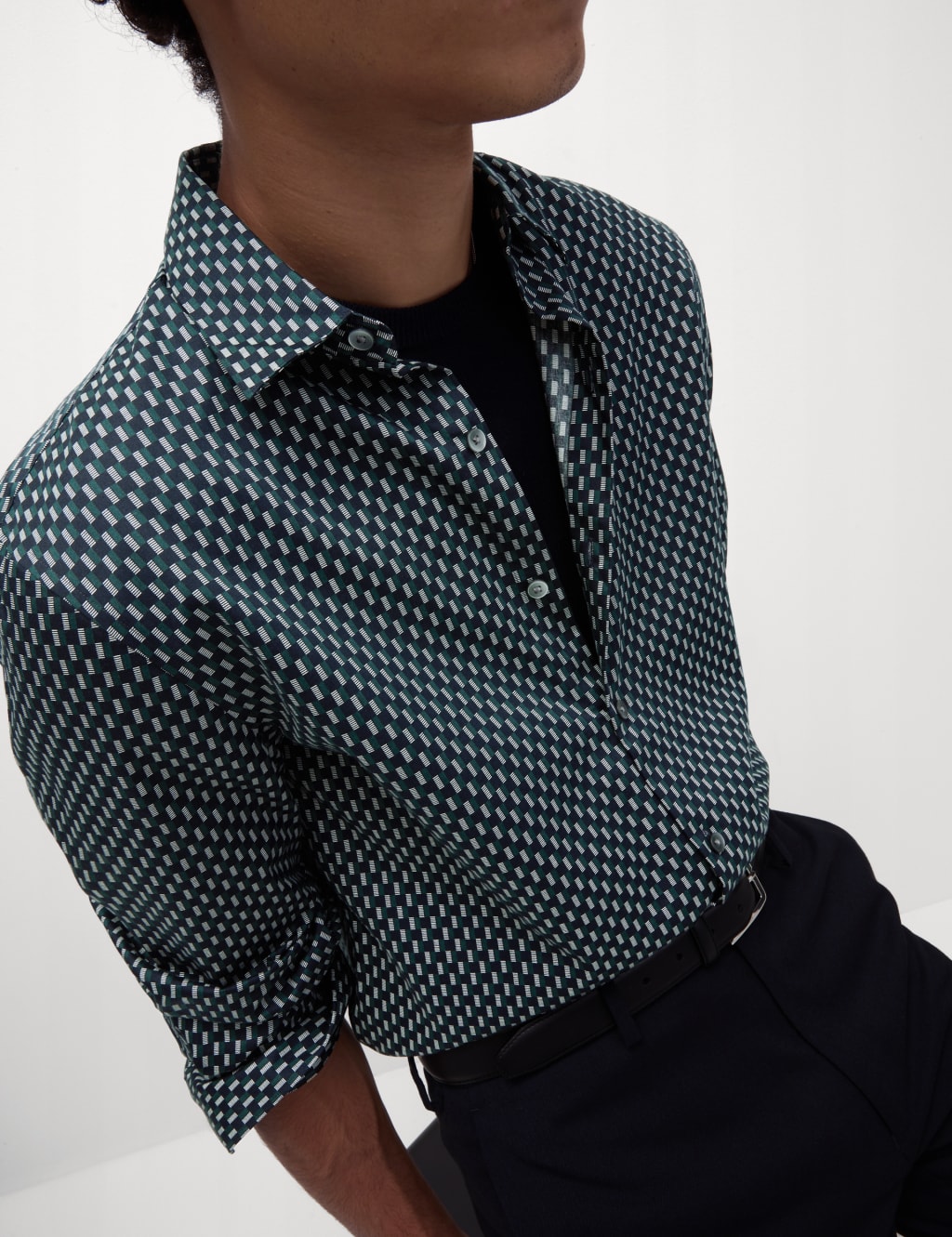 Cotton Blend Print Shirt 4 of 5