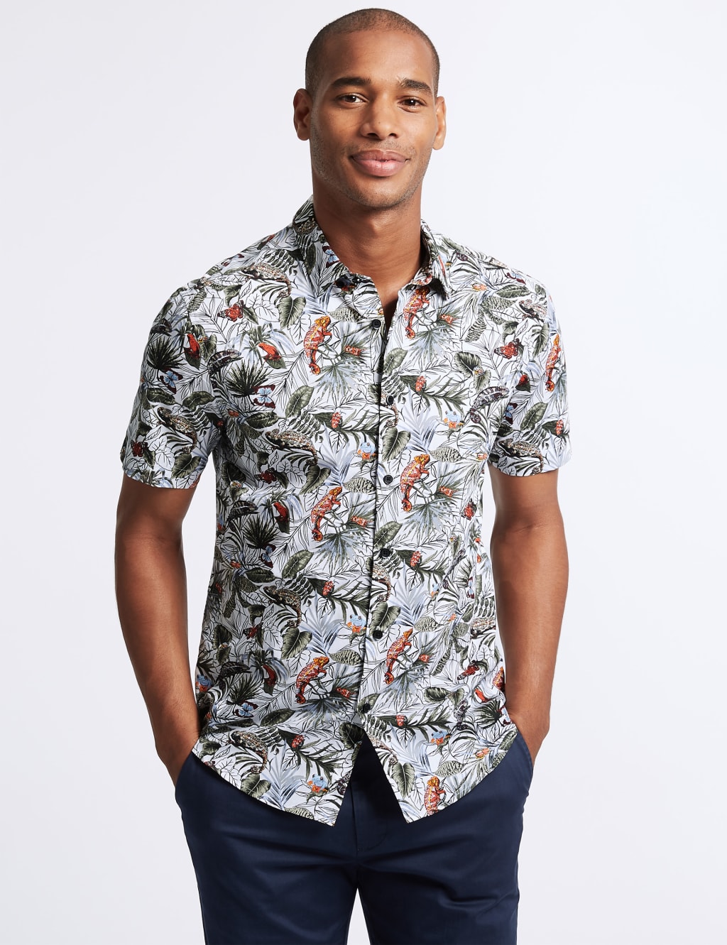 Slim Fit Chameleon Print Shirt 1 of 5