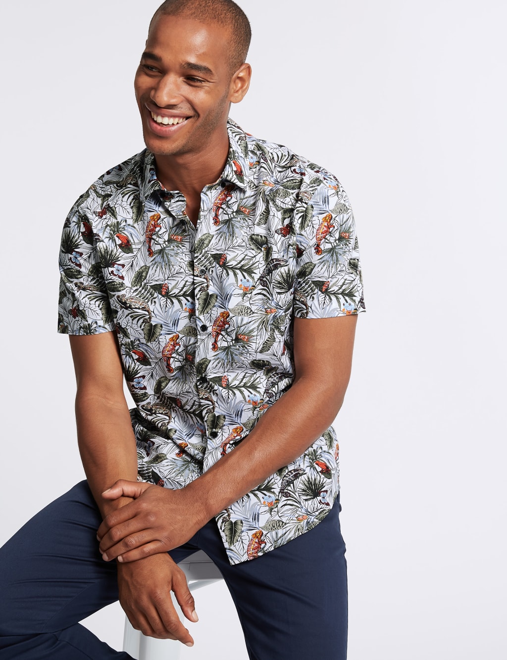 Slim Fit Chameleon Print Shirt 3 of 5