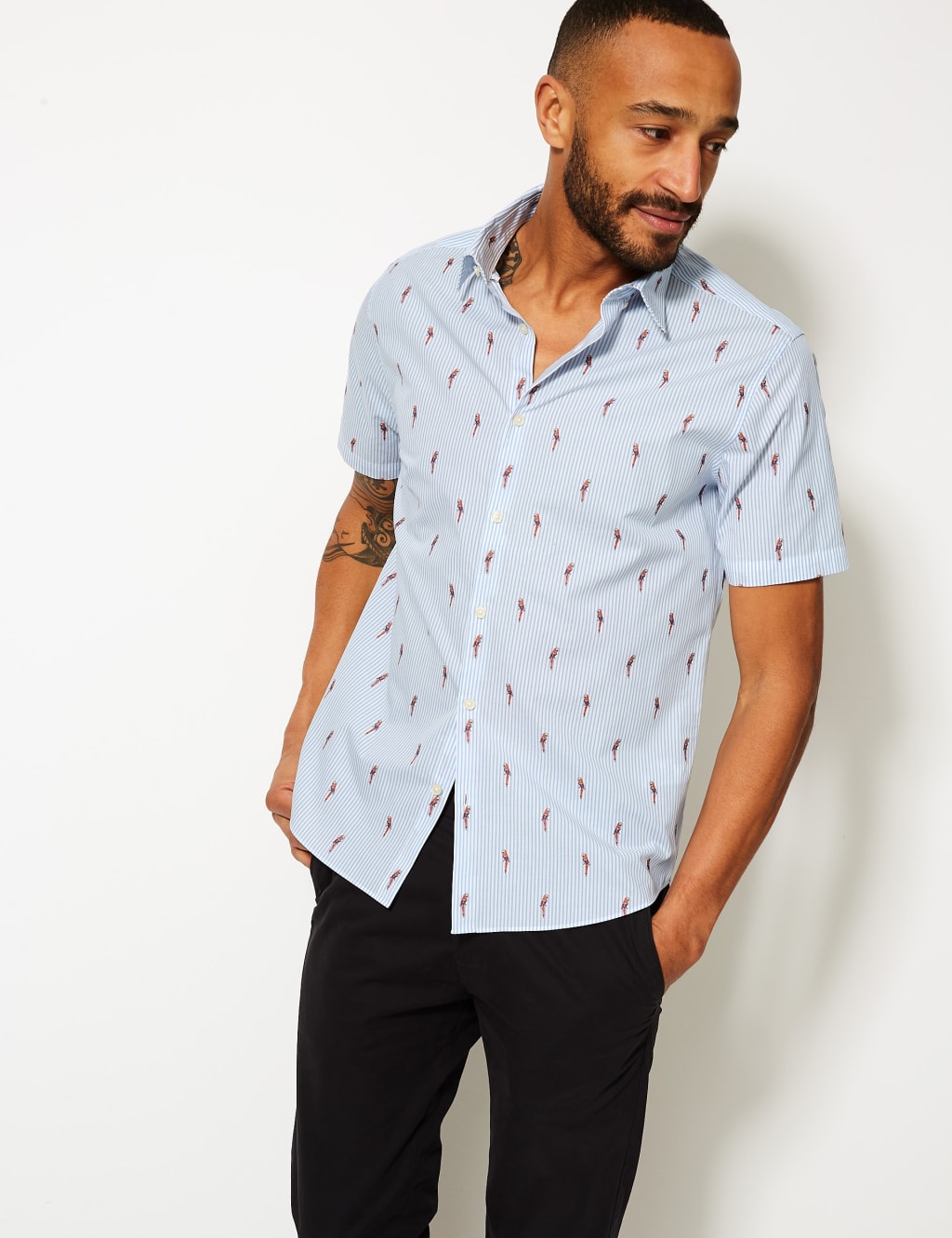 Pure Cotton Parrot Print Shirt 1 of 4