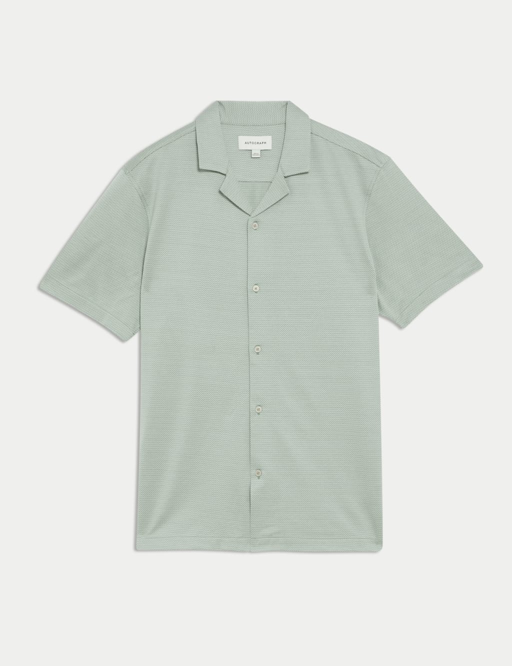 Pure Cotton Textured Cuban Collar Shirt 2 of 7