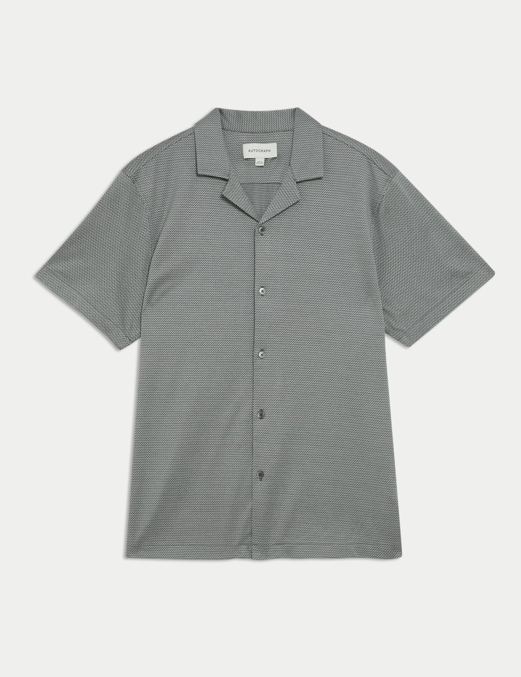 Pure Cotton Textured Cuban Collar Shirt 2 of 7