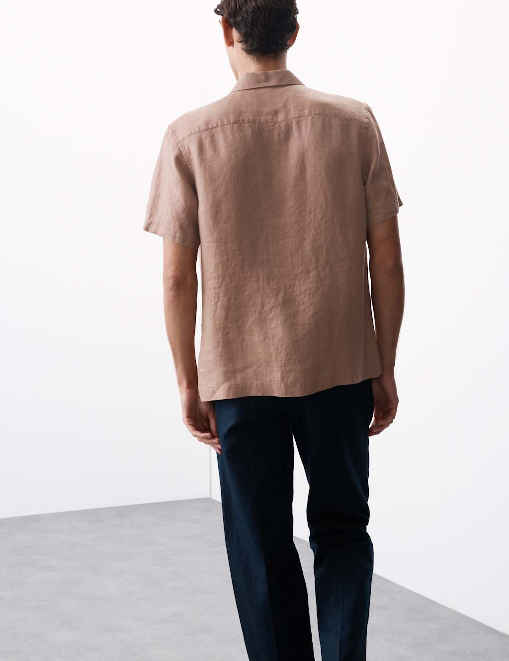 Pure Linen Herringbone Cuban Collar Shirt 5 of 5
