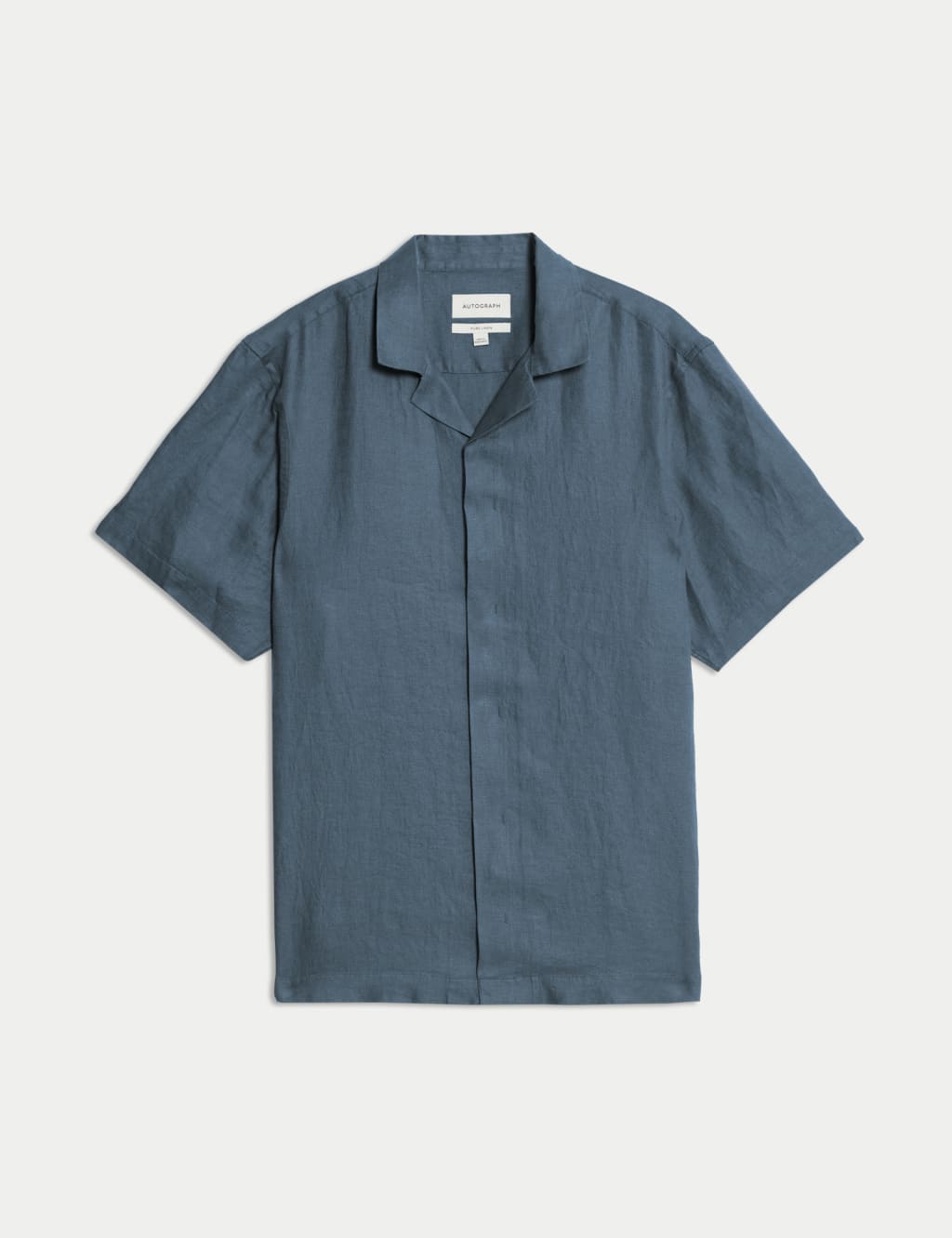Pure Linen Herringbone Cuban Collar Shirt 2 of 6