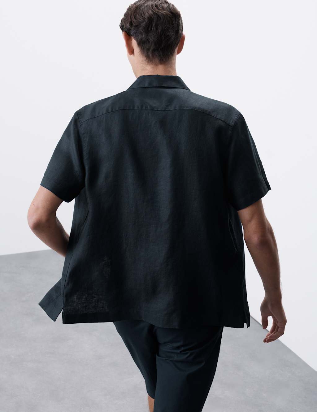 Pure Linen Herringbone Cuban Collar Shirt 4 of 8