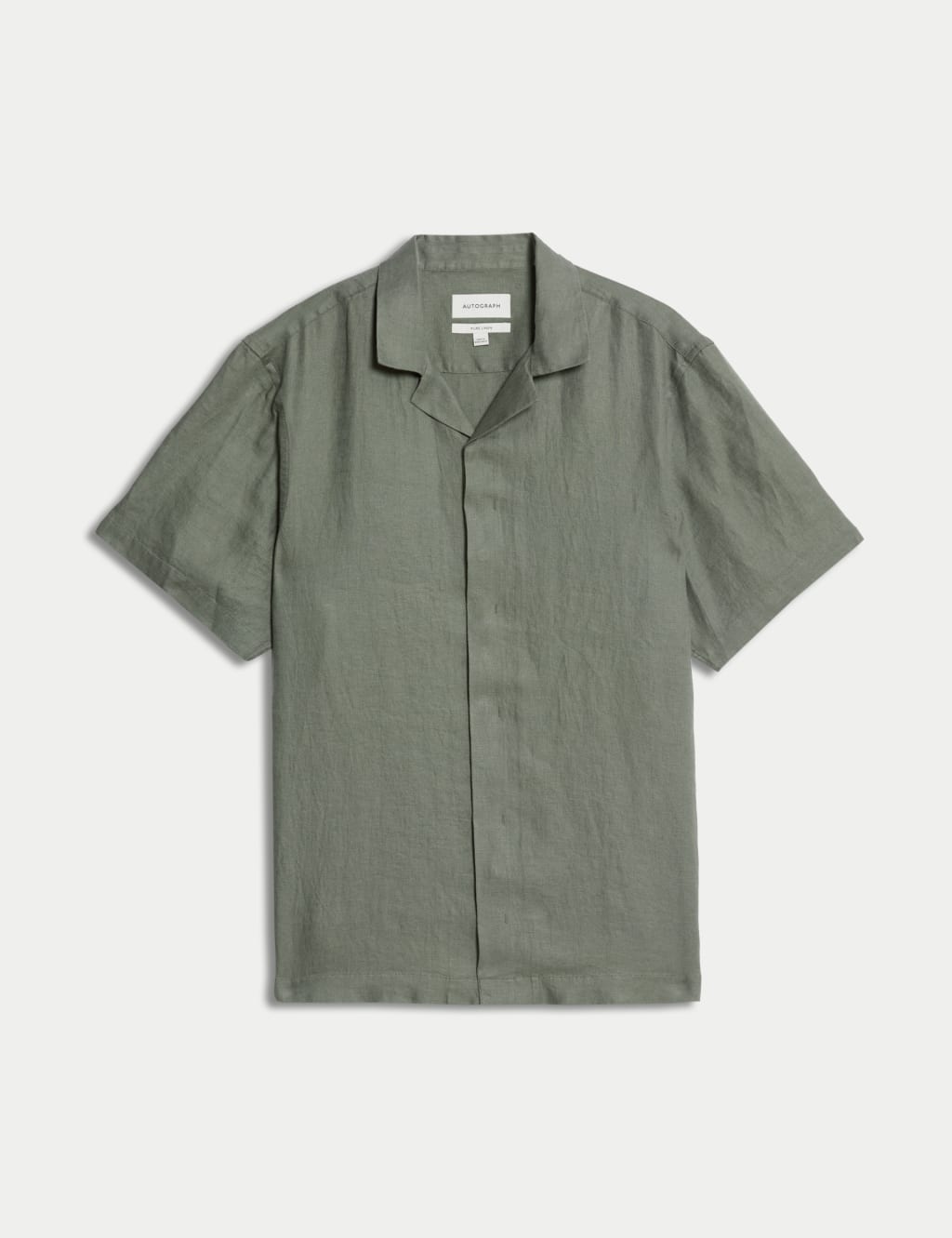 Pure Linen Herringbone Cuban Collar Shirt 2 of 5
