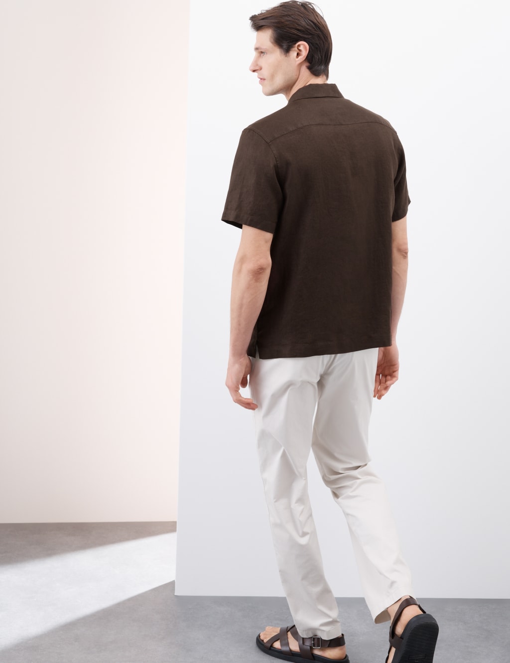 Pure Linen Herringbone Cuban Collar Shirt 5 of 6