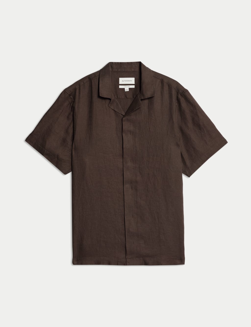 Pure Linen Herringbone Cuban Collar Shirt 2 of 6