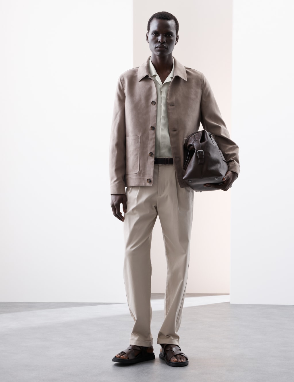 Pure Linen Herringbone Cuban Collar Shirt 3 of 6