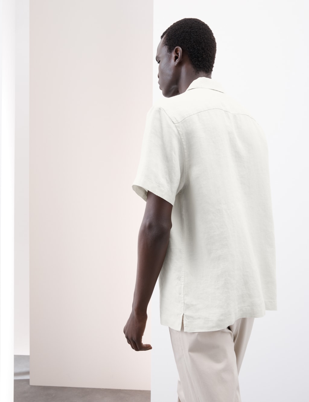 Pure Linen Herringbone Cuban Collar Shirt 4 of 6