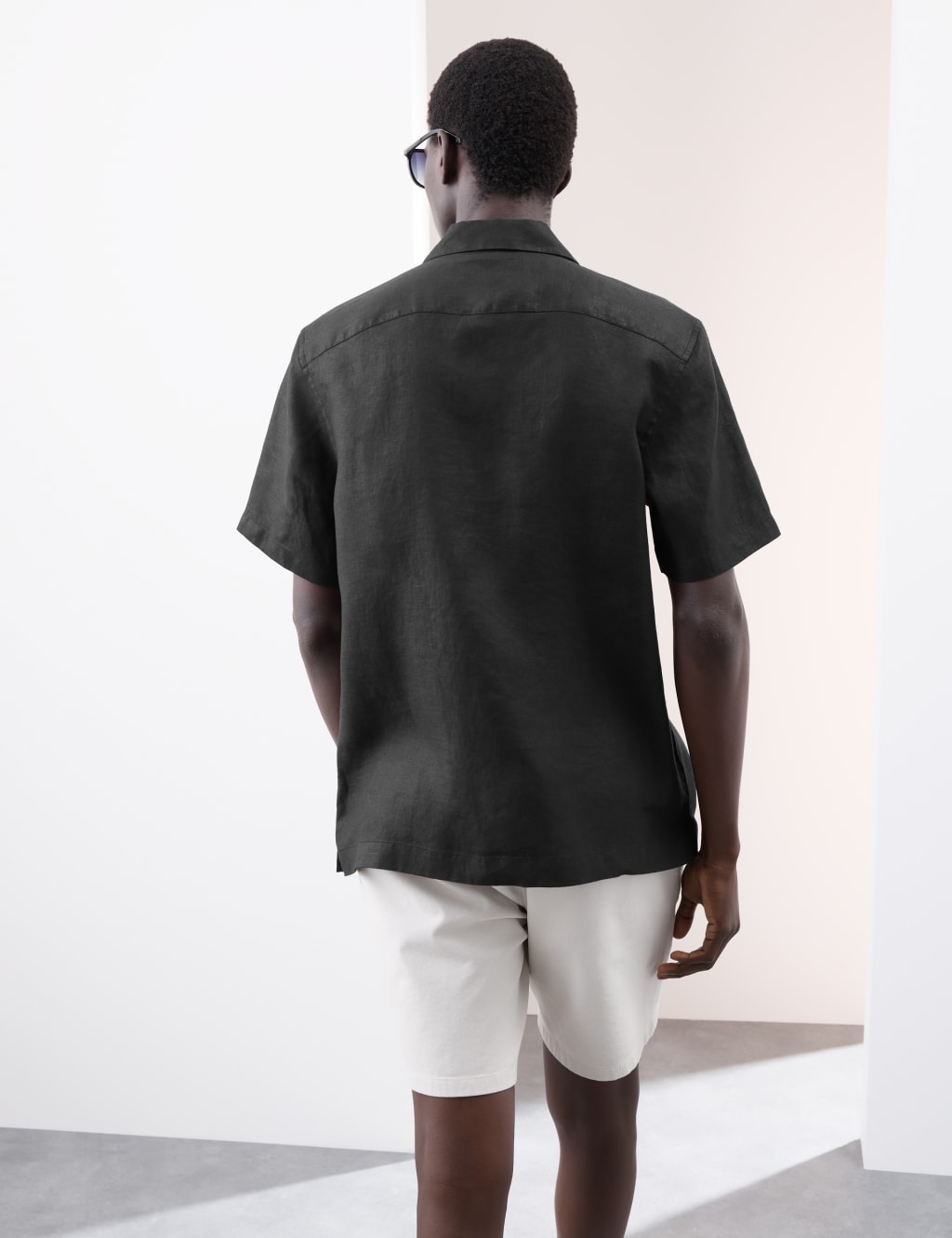 Pure Linen Herringbone Cuban Collar Shirt 4 of 6