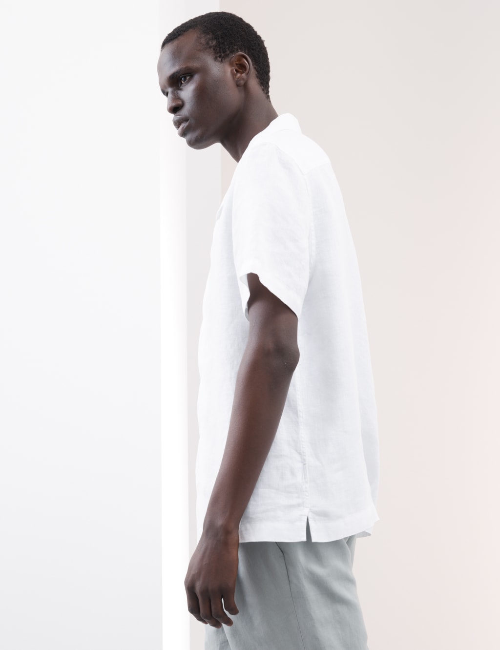 Pure Linen Herringbone Cuban Collar Shirt 4 of 5