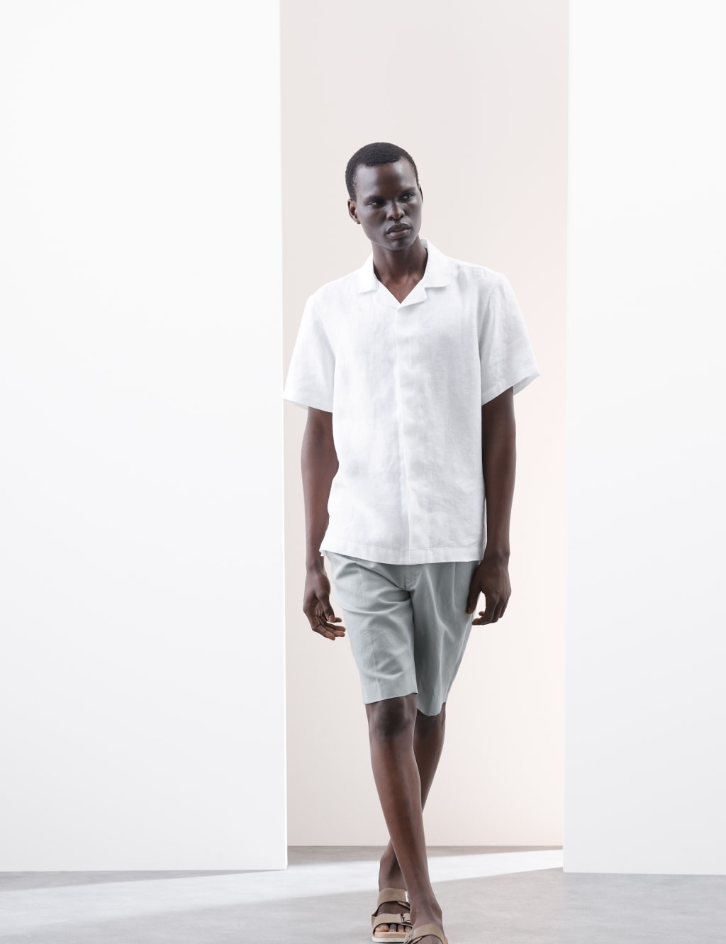 Pure Linen Herringbone Cuban Collar Shirt 5 of 5