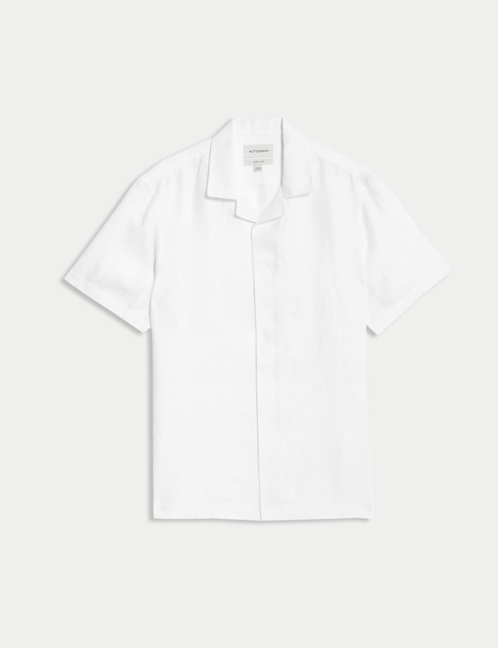 Pure Linen Herringbone Cuban Collar Shirt 2 of 5