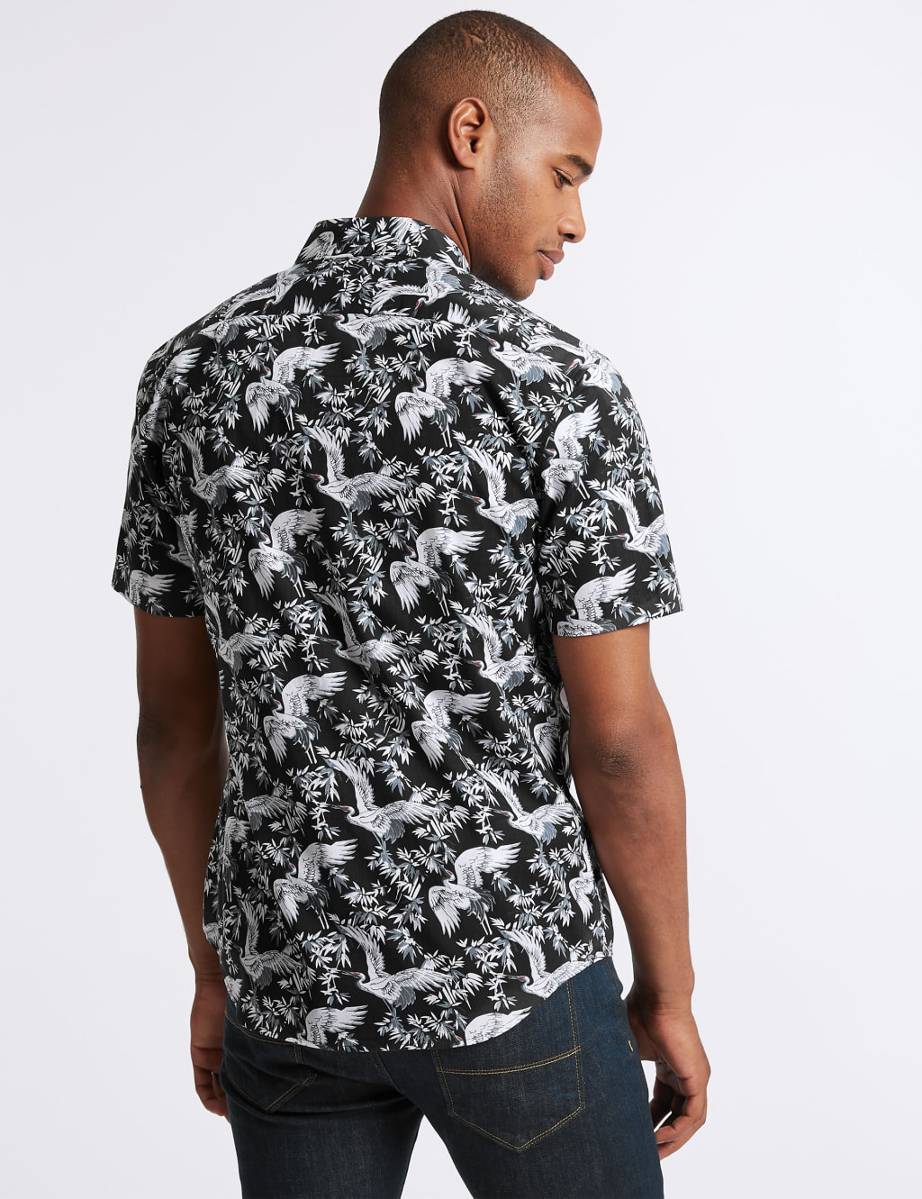 Slim Fit Crane Print Shirt 4 of 5