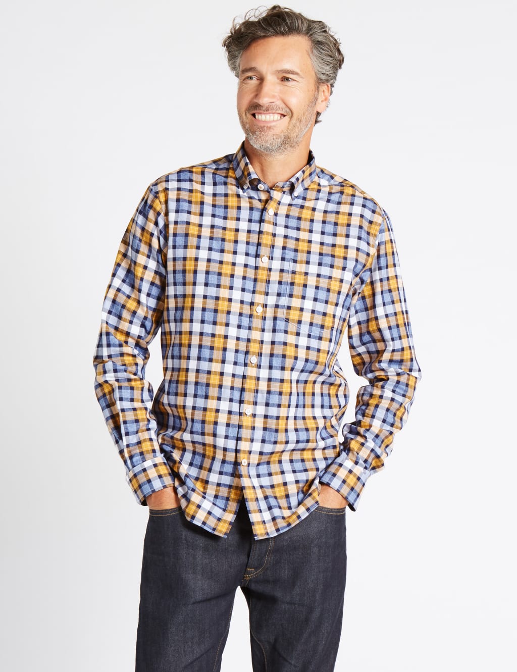 Luxury Pure Cotton Checked Shirt 1 of 5