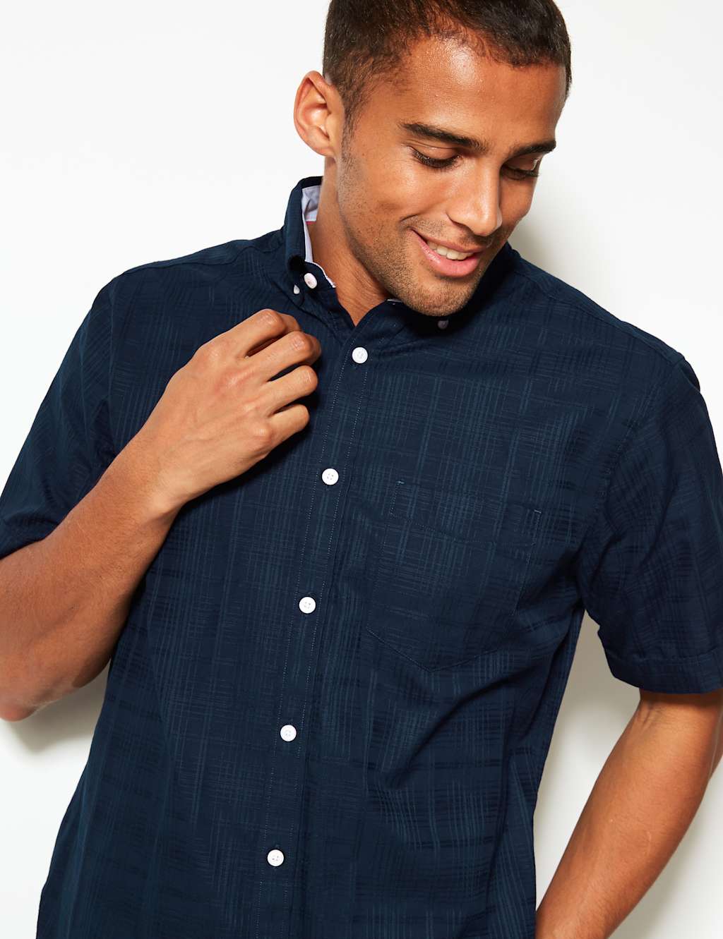 Pure Cotton Textured Shirt with Pocket 4 of 5