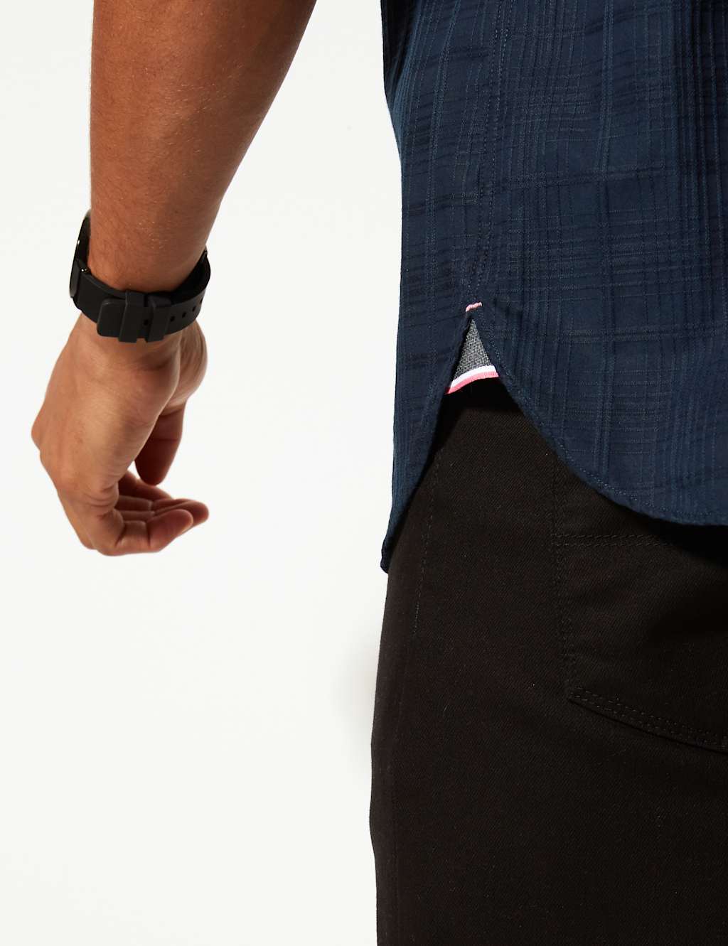 Pure Cotton Textured Shirt with Pocket 5 of 5