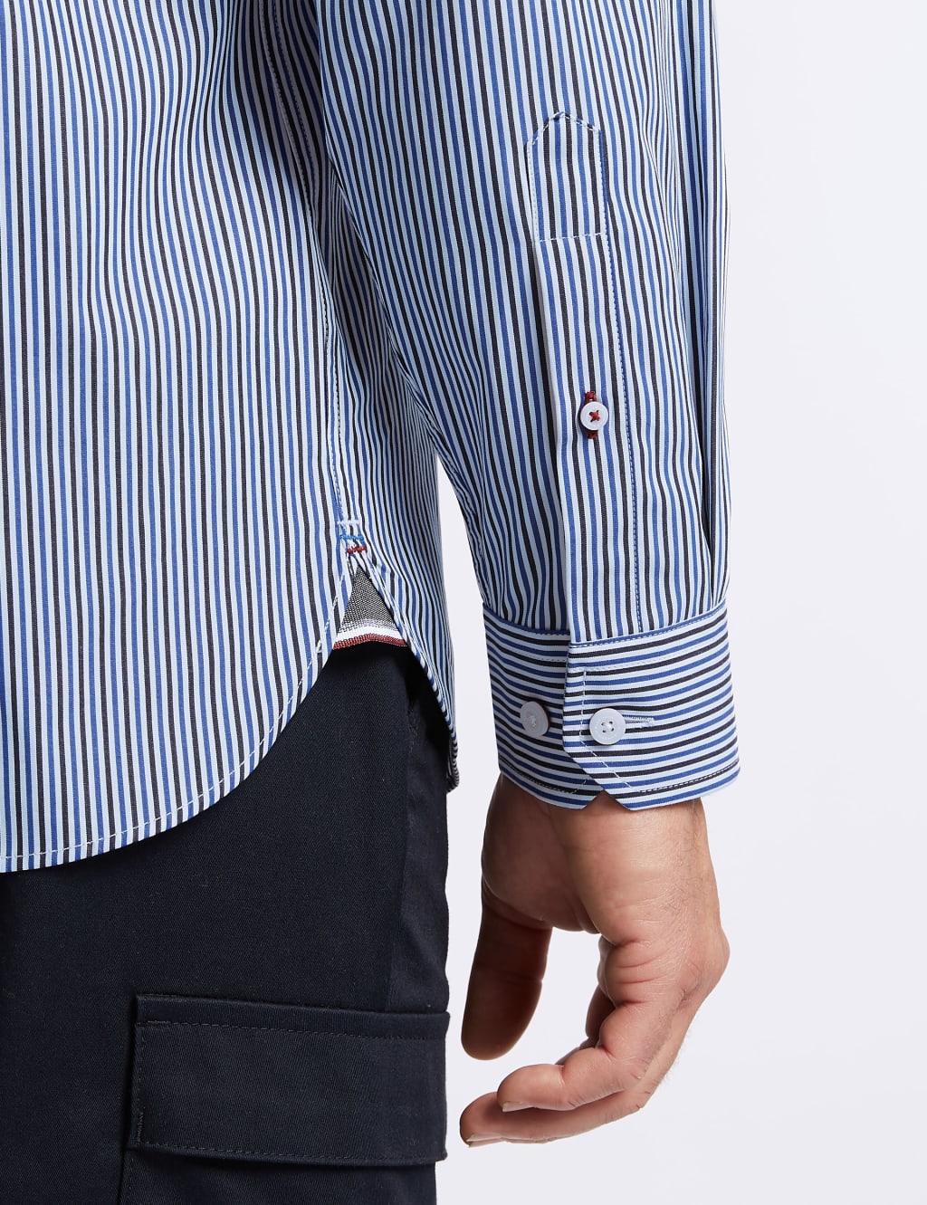 Pure Cotton Striped Shirt with Pocket 6 of 6