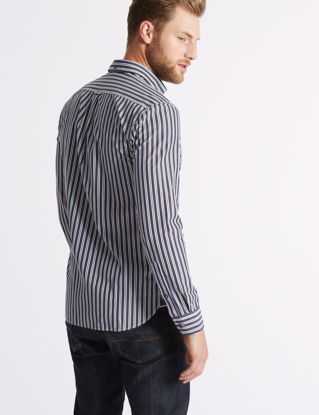 Pure Cotton Slim Fit Striped Shirt 4 of 5