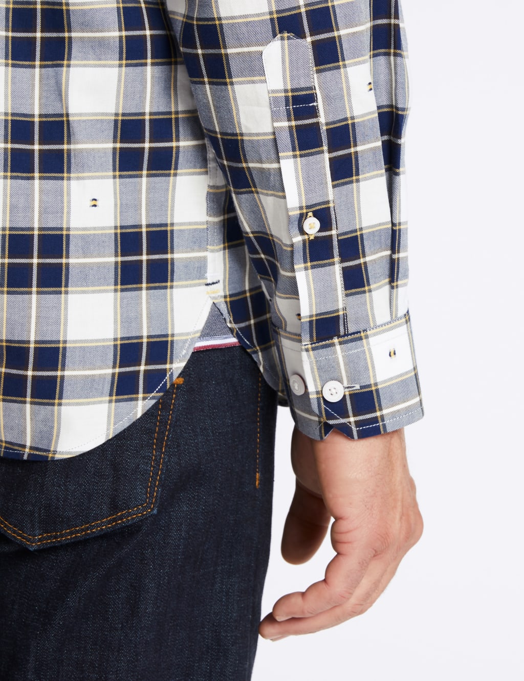 Pure Cotton Checked Shirt with Pocket 5 of 5