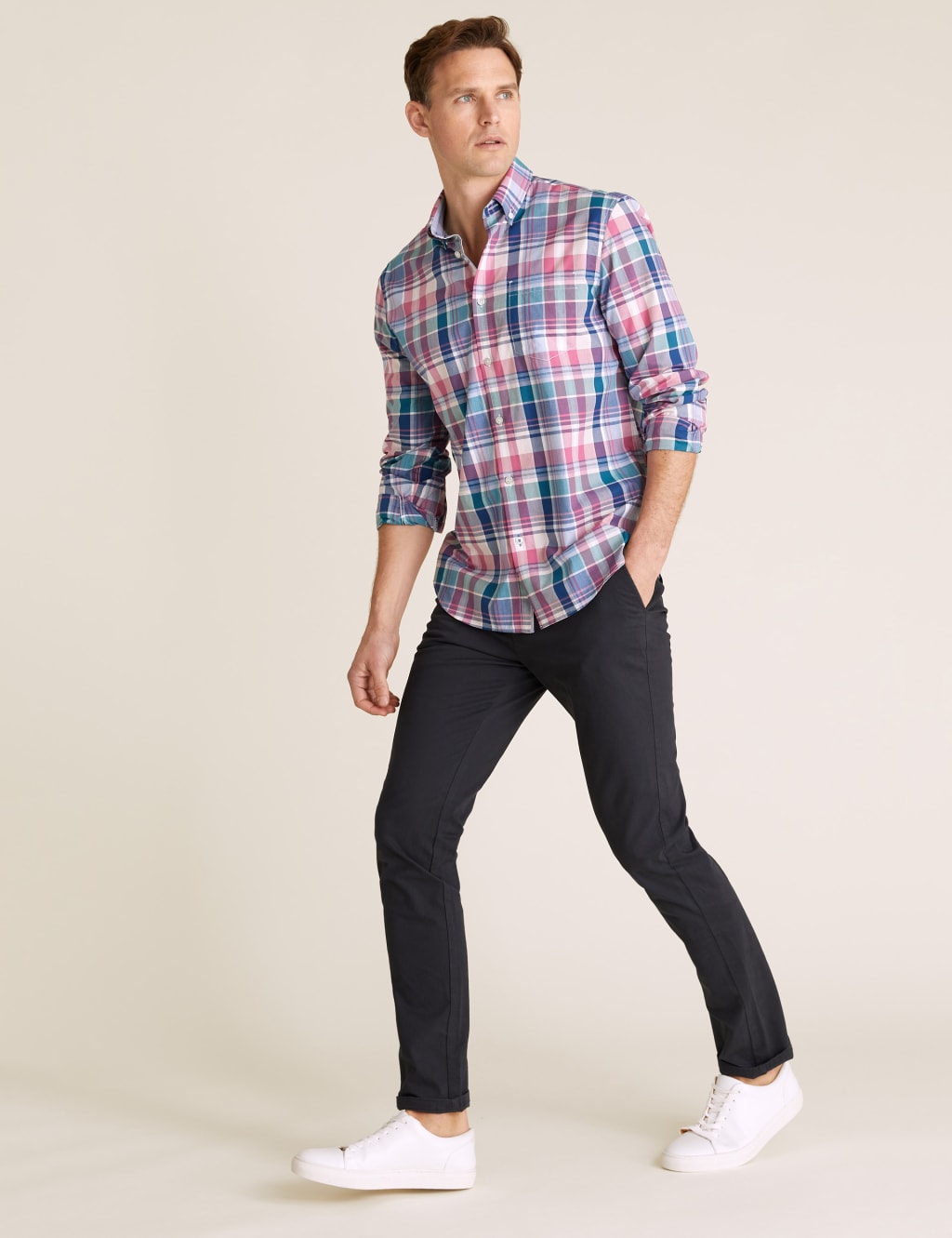 Pure Cotton Check Oxford Shirt 1 of 6