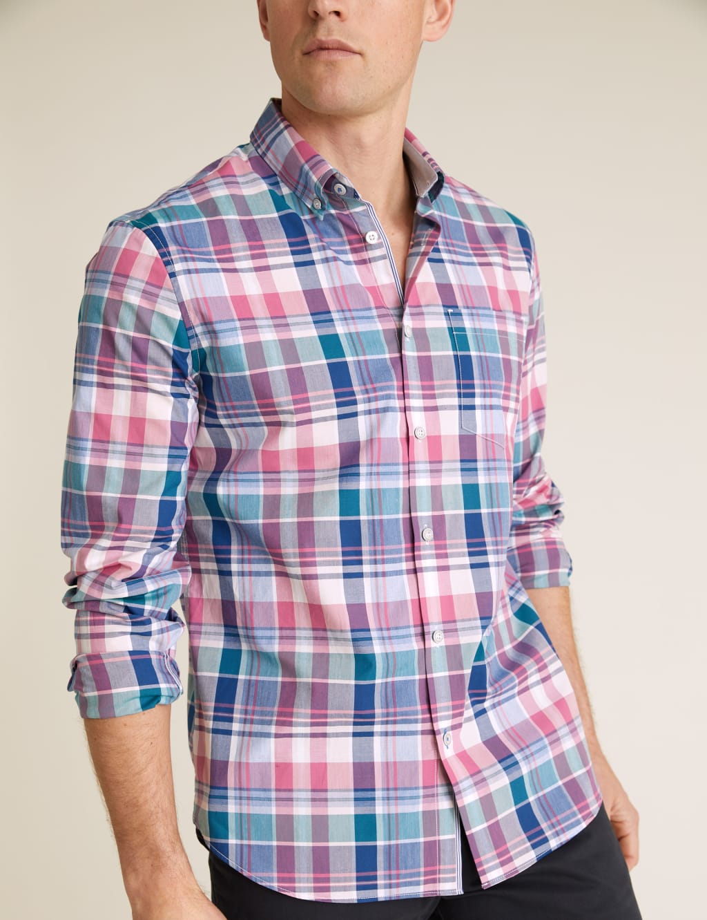 Pure Cotton Check Oxford Shirt 3 of 6