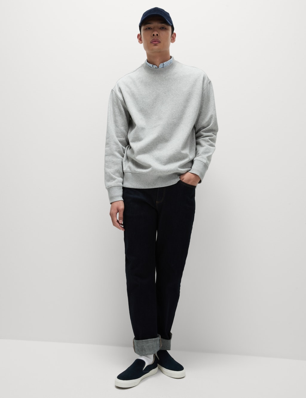 Oversized Cotton Rich Crew Neck Sweatshirt 3 of 5