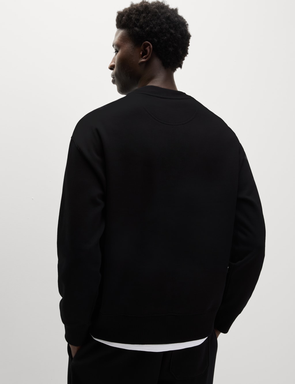 Oversized Cotton Rich Crew Neck Sweatshirt M S Collection M S