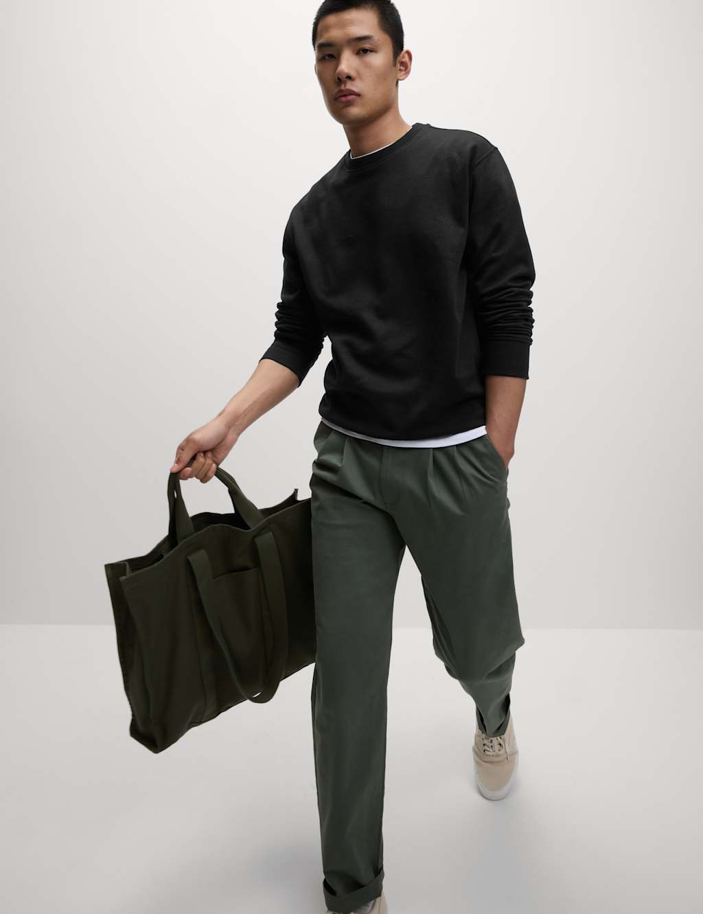 Cotton Rich Relaxed Fit Crew Neck Sweatshirt 3 of 5