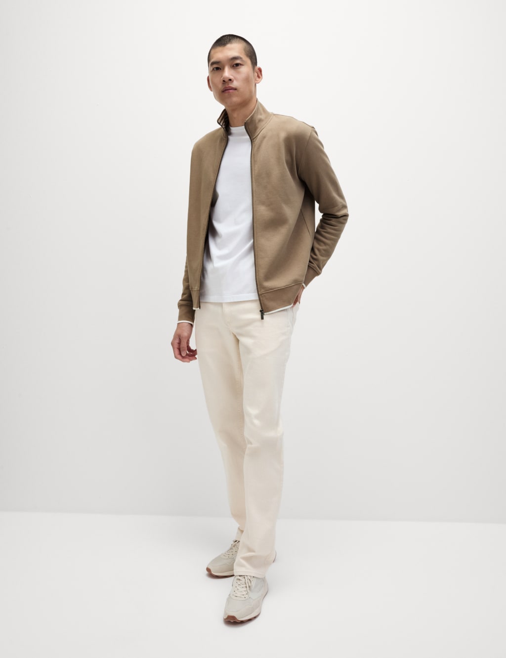 Pure Cotton Zip Up Funnel Neck Sweatshirt 3 of 6