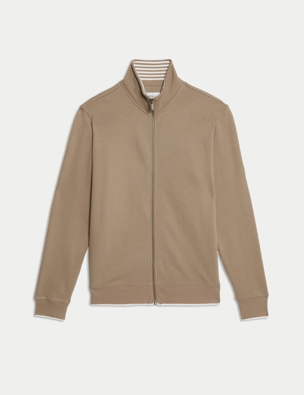 Pure Cotton Zip Up Funnel Neck Sweatshirt 2 of 6