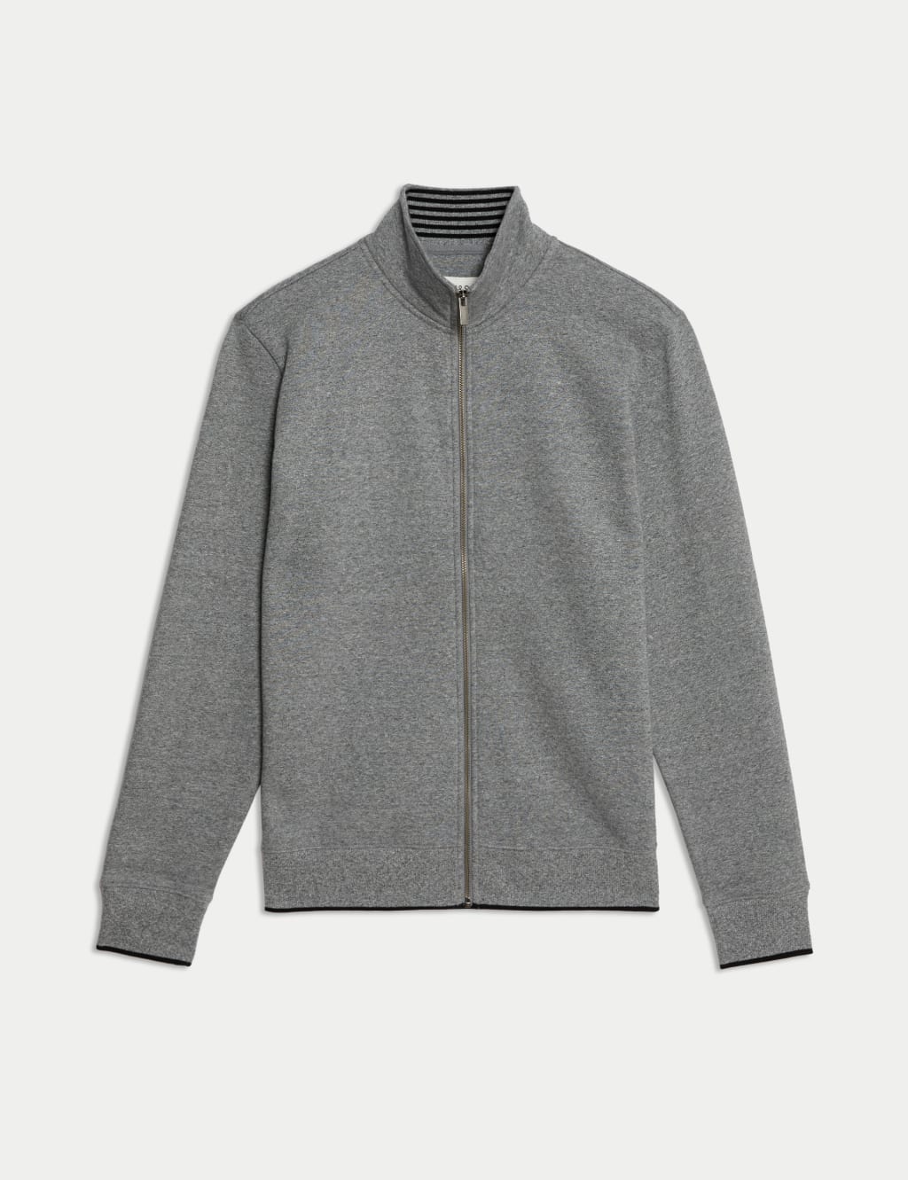 Pure Cotton Zip Up Funnel Neck Sweatshirt 2 of 7