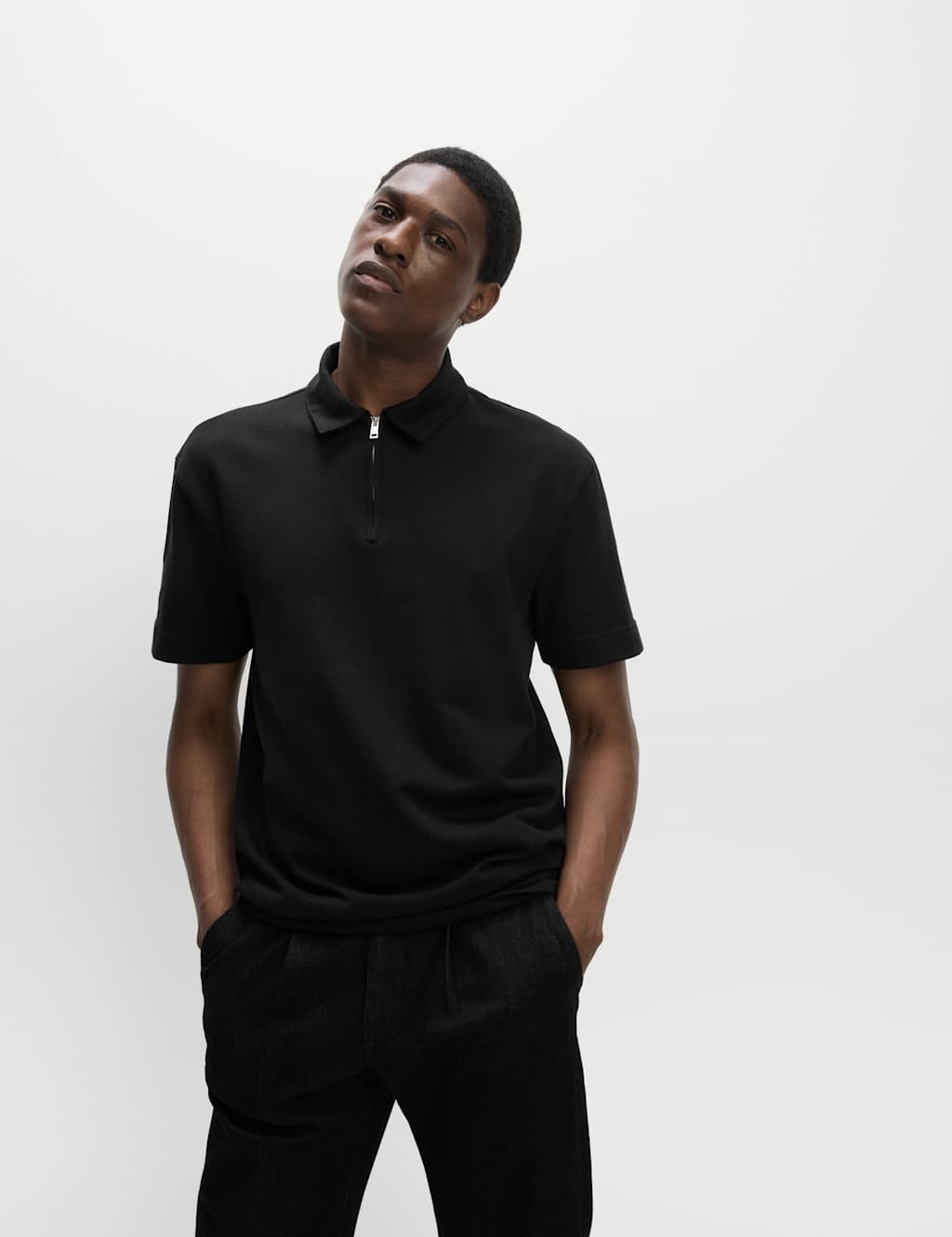 Oversized Fit Cotton Rich Textured Polo Shirt 3 of 6