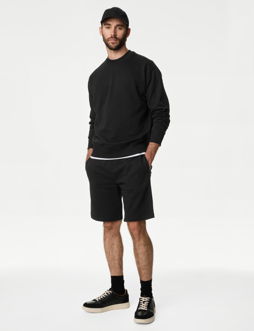 Cotton Rich Oversized Jersey Shorts M S Collection M S