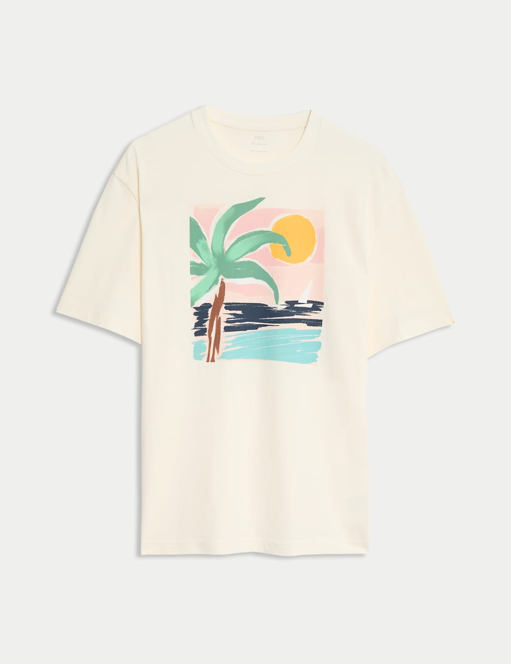 Pure Cotton Large Palm Graphic T-Shirt 2 of 5