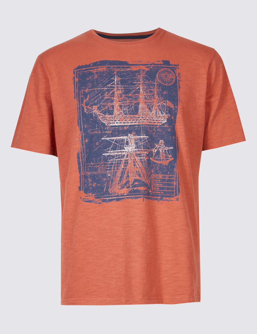 Pure Cotton Boat Design Crew Neck T-Shirt 2 of 4