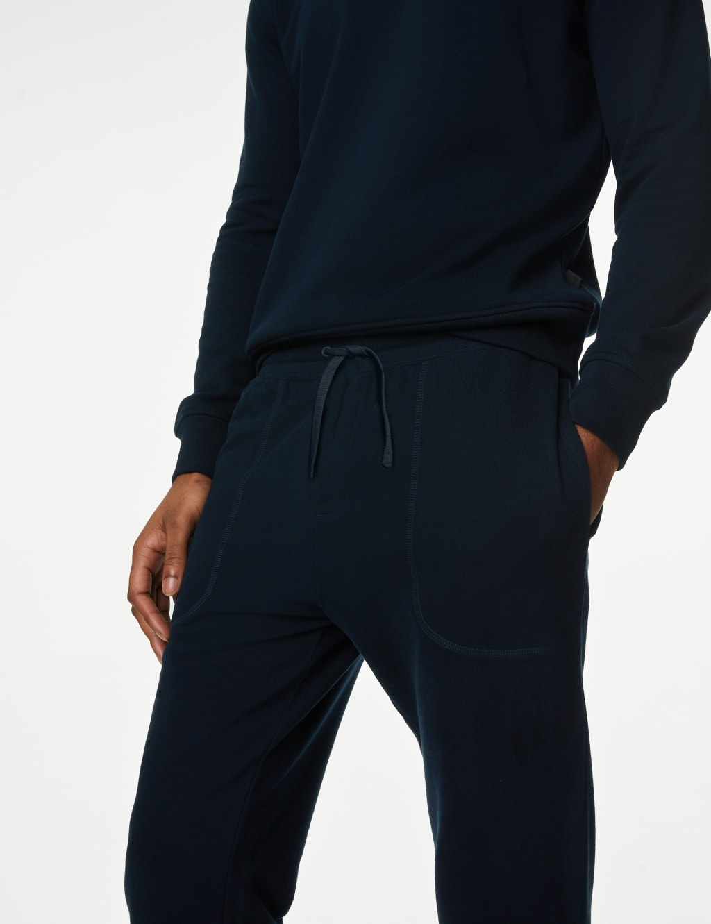 Drawstring Pure Cotton Straight Leg Joggers 4 of 5