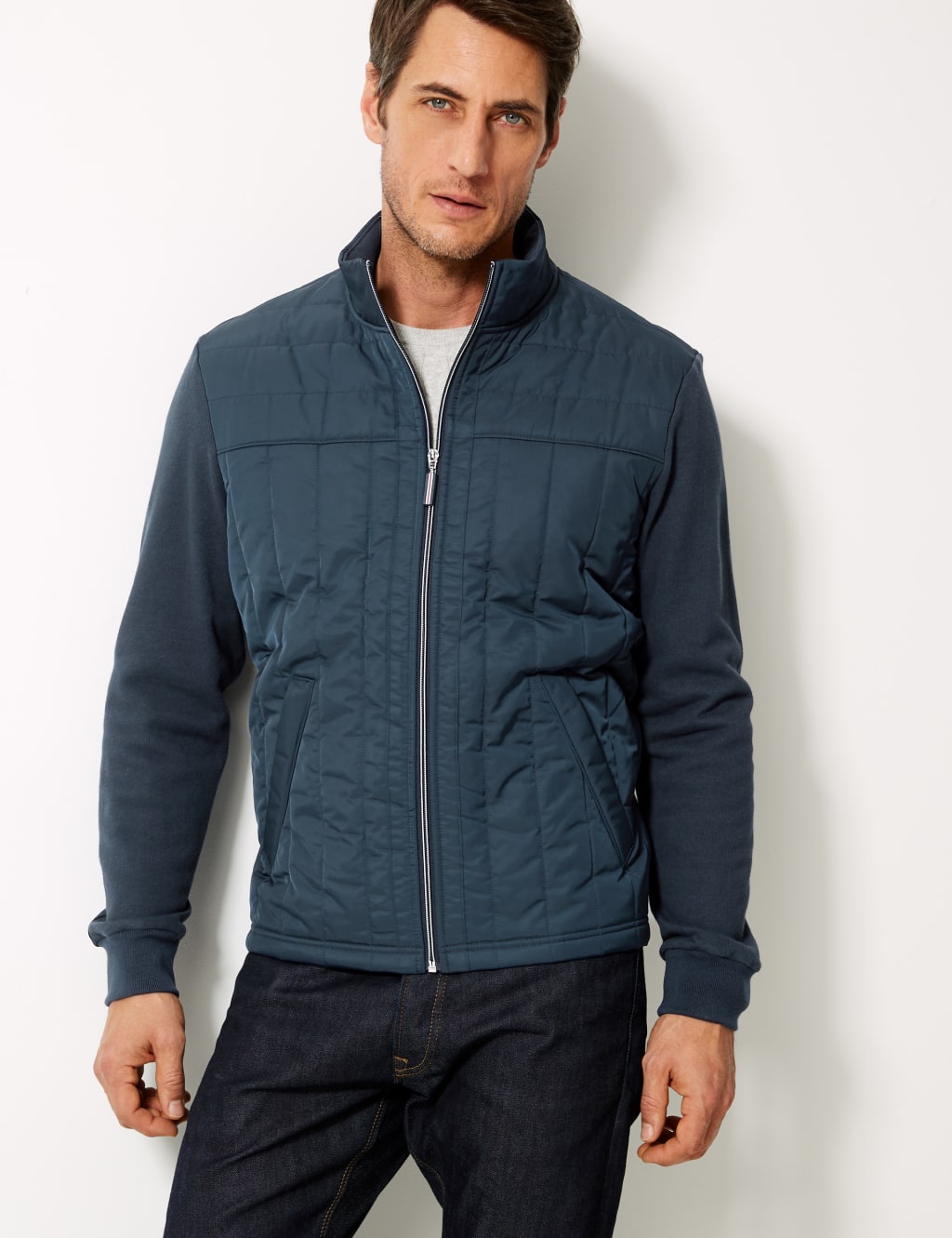 Pure Cotton Fleece Jacket Blue Harbour M S