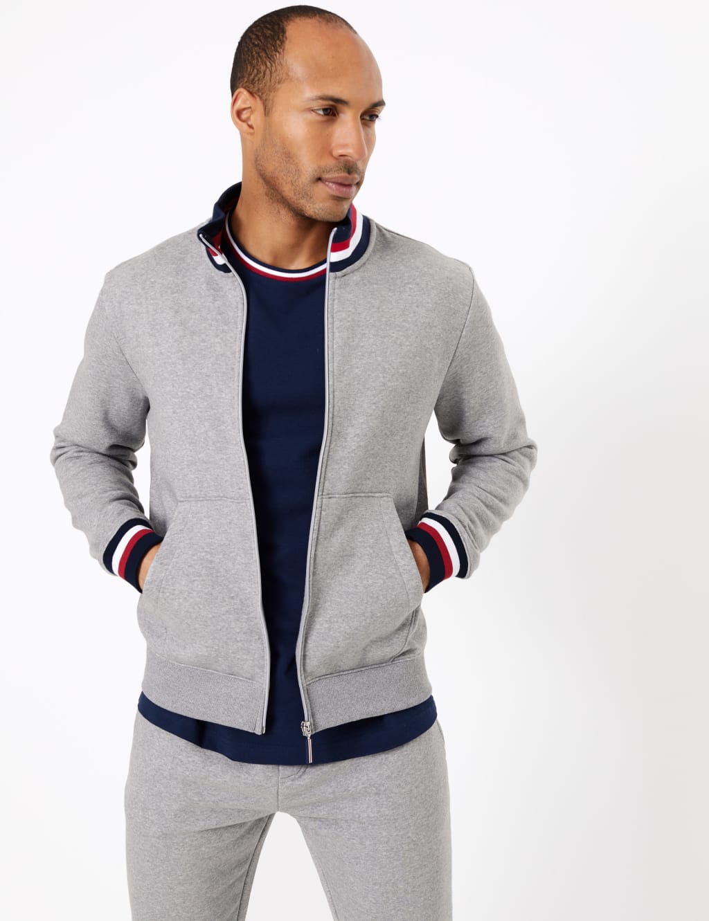 Cotton Rich Zip Through Sweatshirt 1 of 4