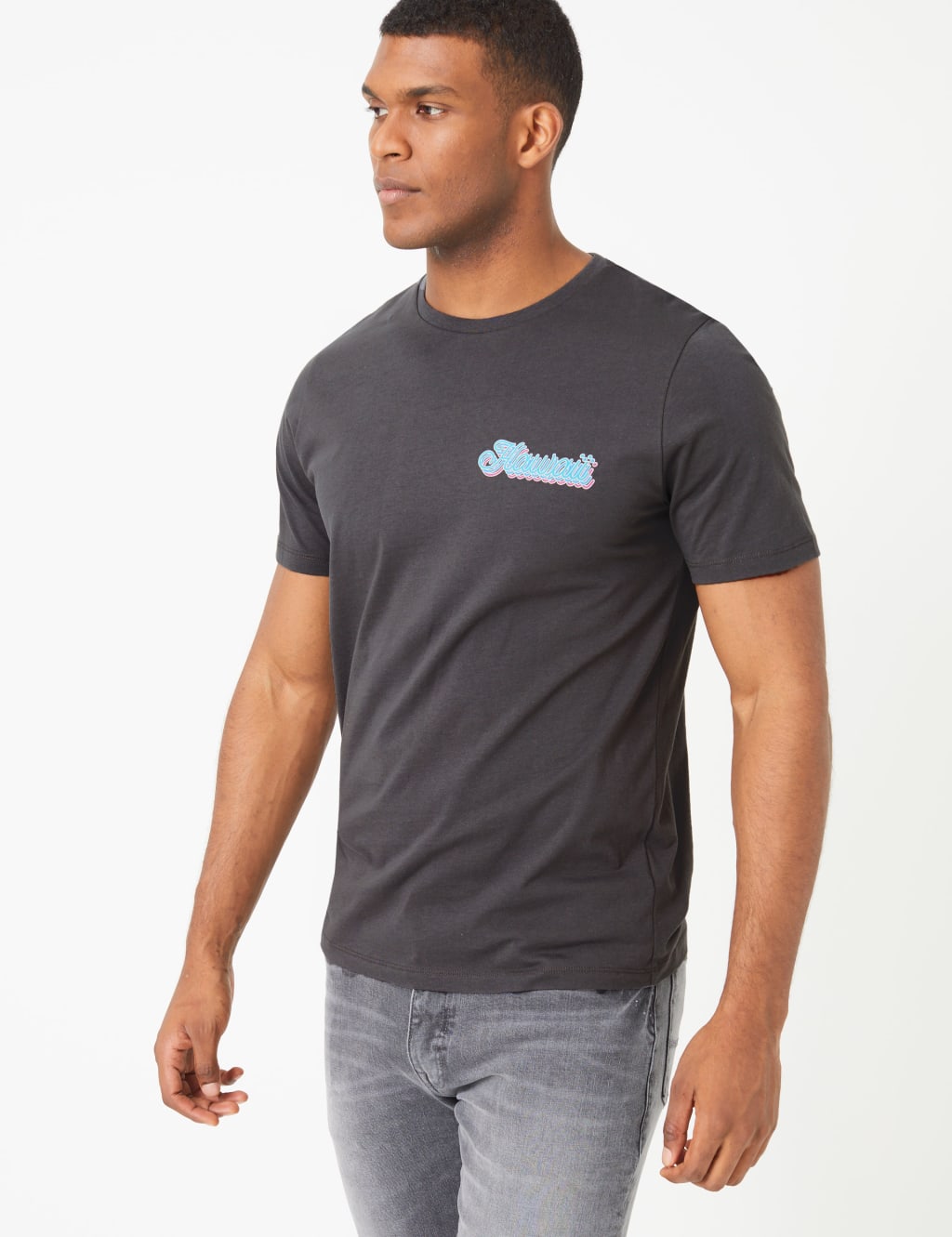 Cotton Hawaii Slogan Print T-Shirt 1 of 4