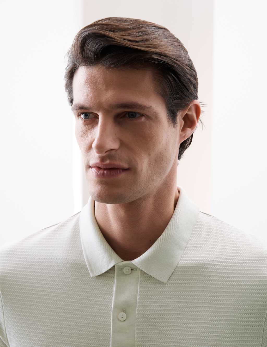 Pure Supima® Cotton Textured Polo Shirt 3 of 6