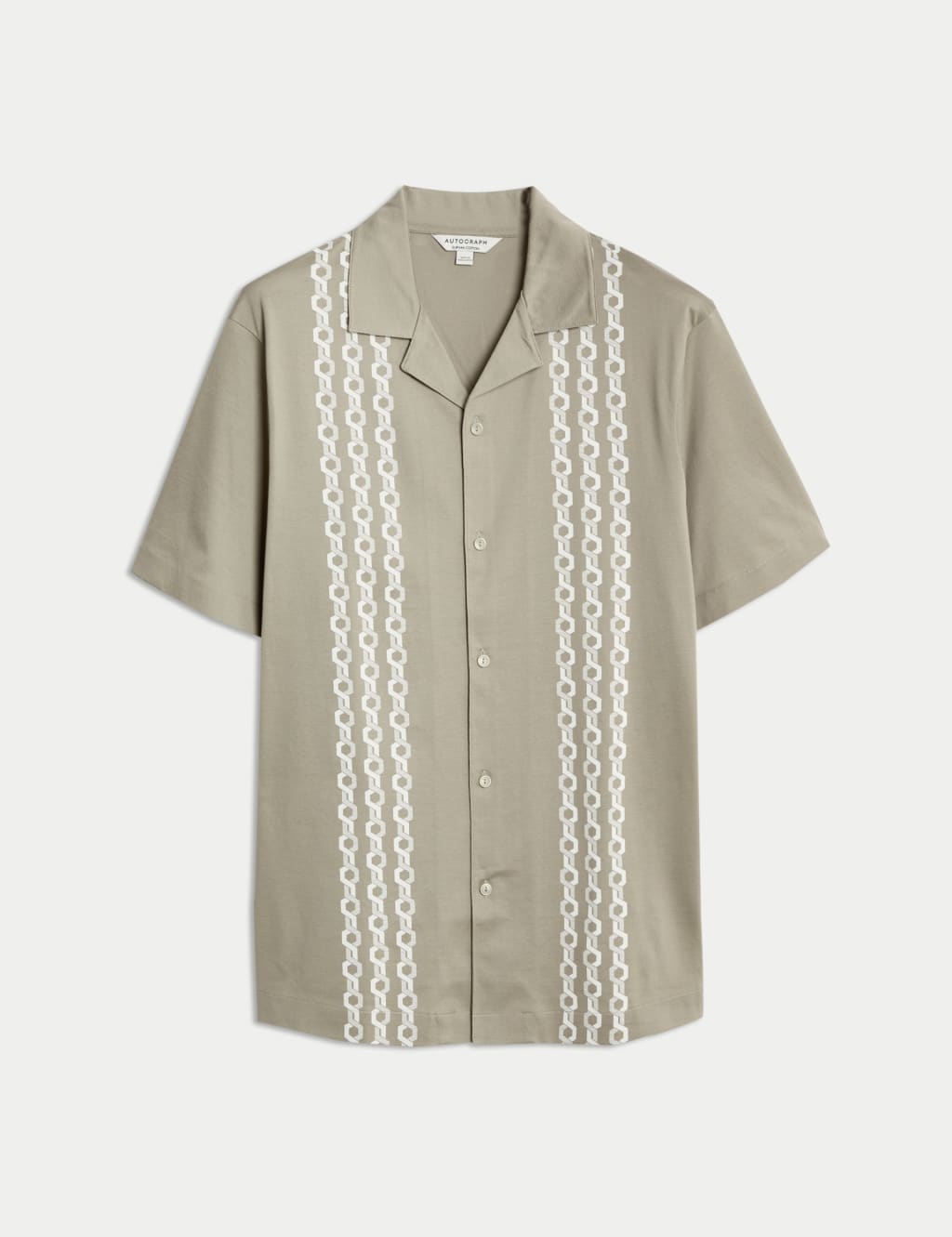 Pure Cotton Chain Print Revere Polo Shirt 2 of 5