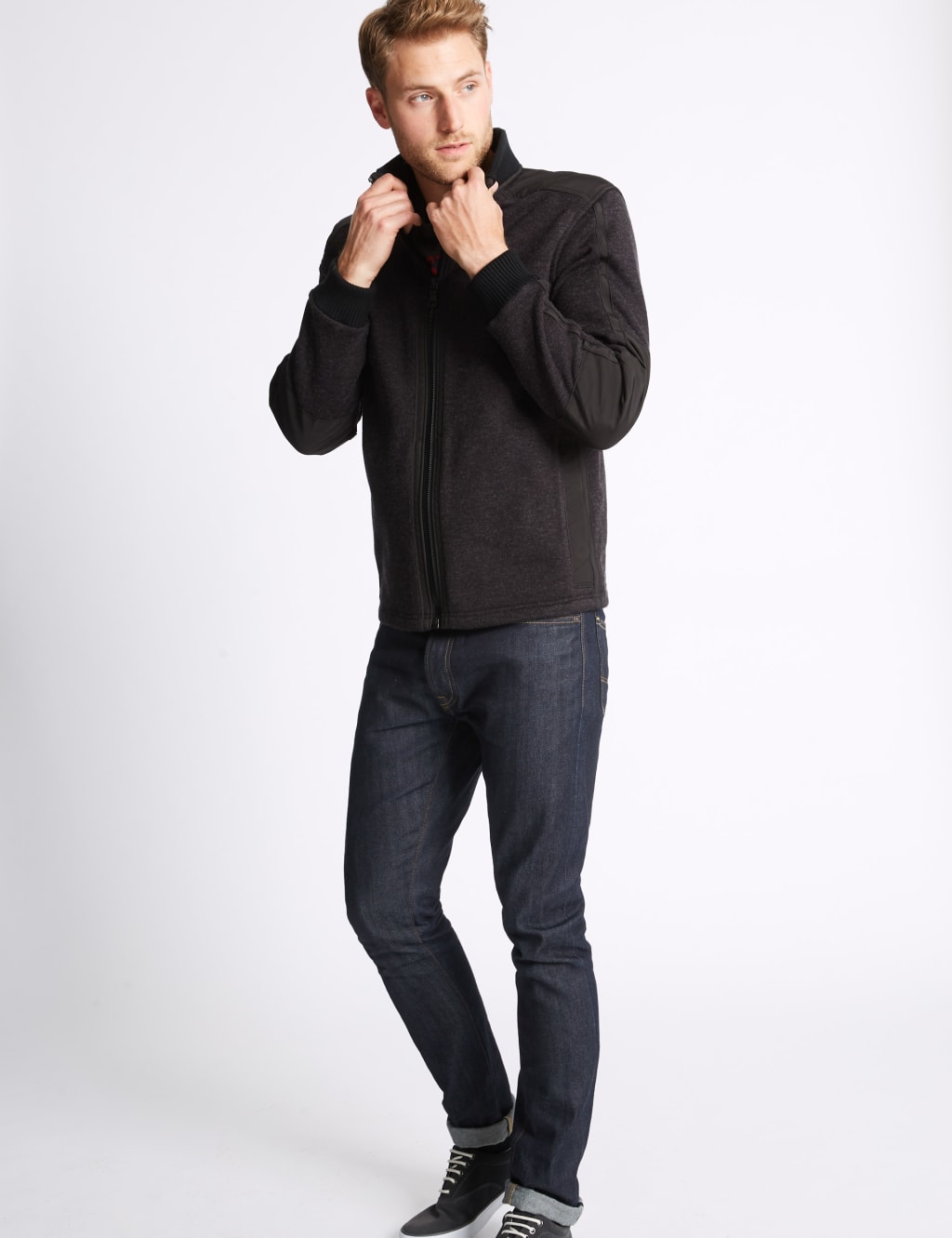 Textured Zipped Through Fleece Jacket 3 of 5