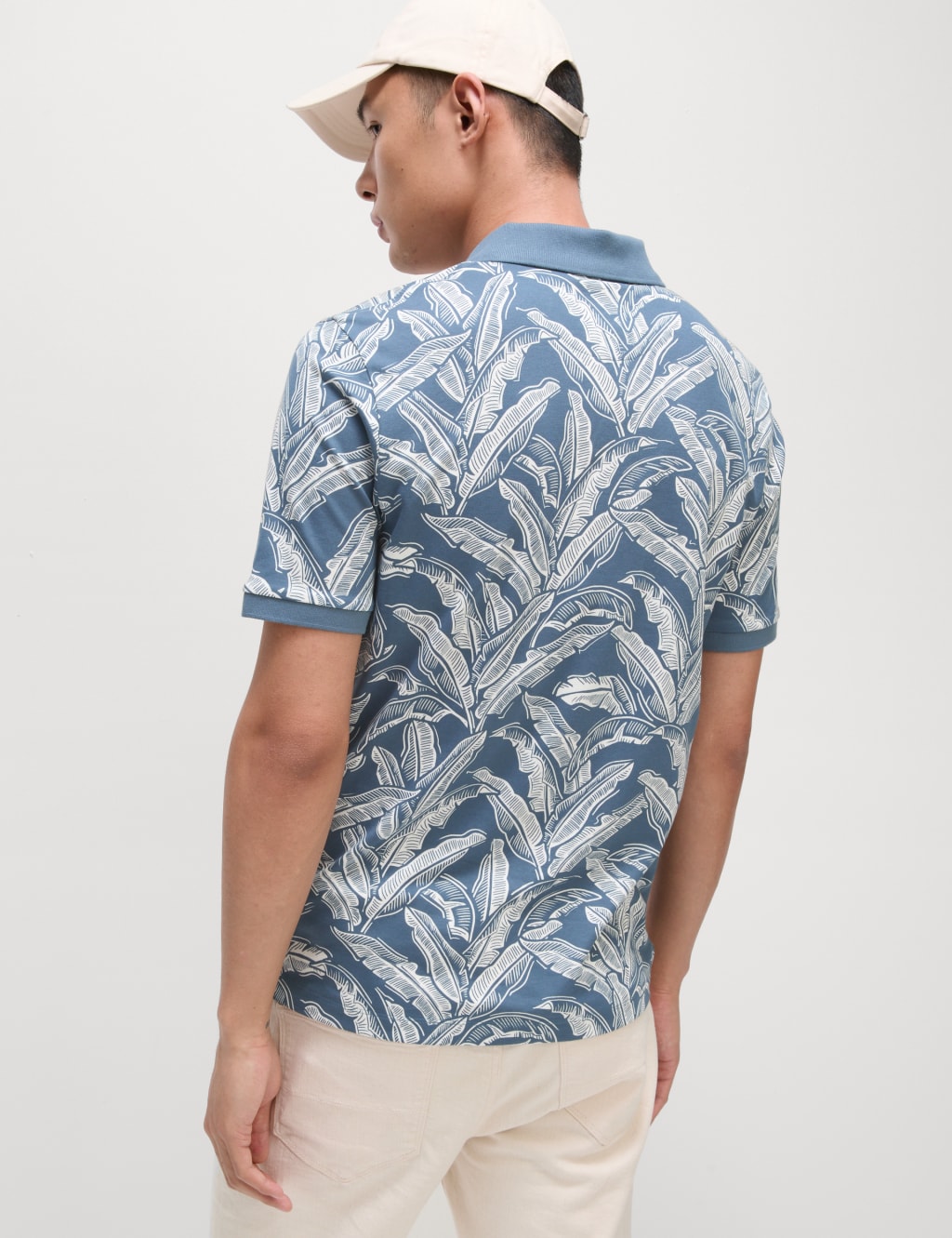 Pure Cotton Banana Leaf Print Polo Shirt 5 of 5
