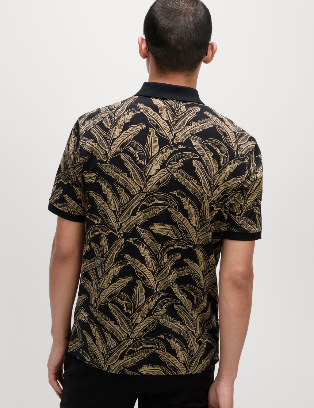 Pure Cotton Banana Leaf Print Polo Shirt 5 of 5