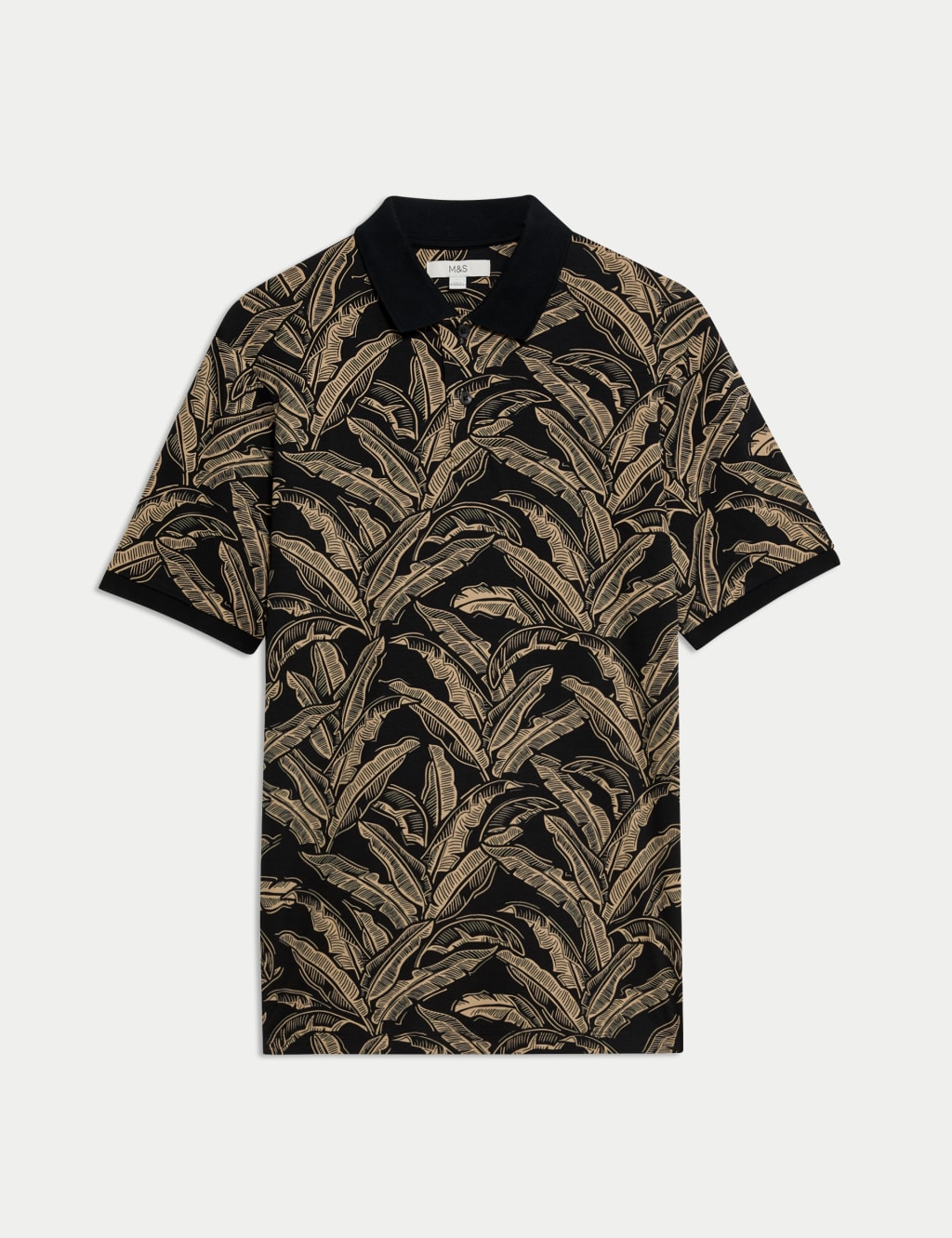 Pure Cotton Banana Leaf Print Polo Shirt 2 of 5