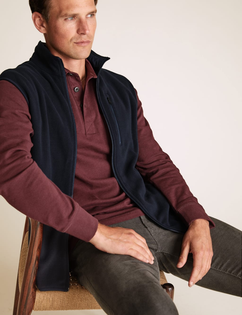 M&s mens fleece gilet discount